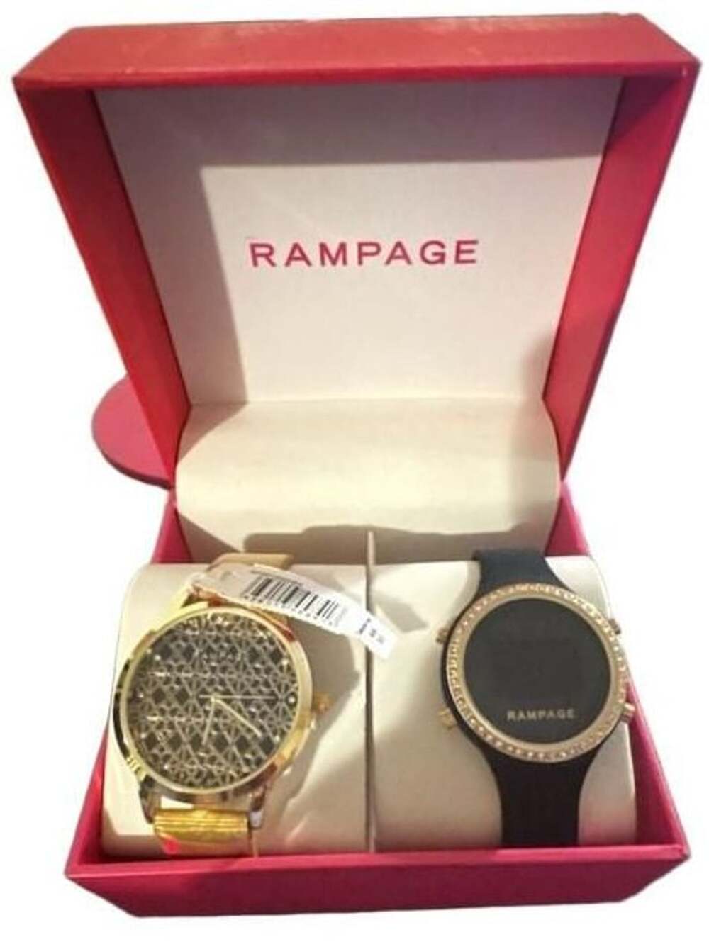 Rampage Women's Glitz And Boyfriend Watch Set In Gold/Black
